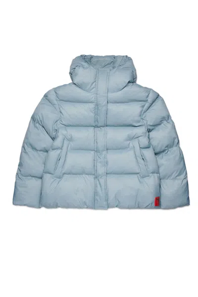 Max & Co Logo-patch Padded Jacket In Blue