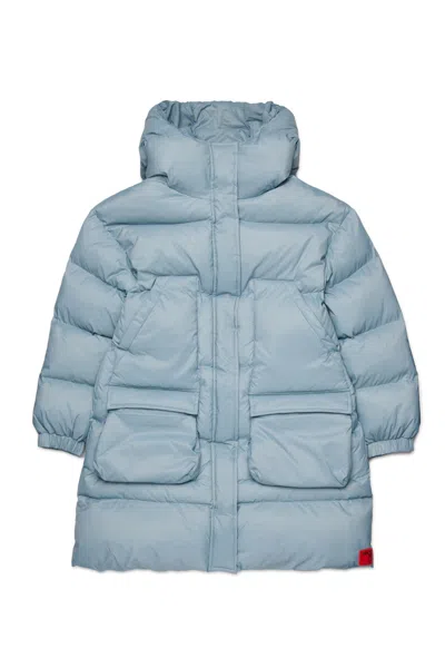 Max & Co Hooded Padded Jacket In Blue