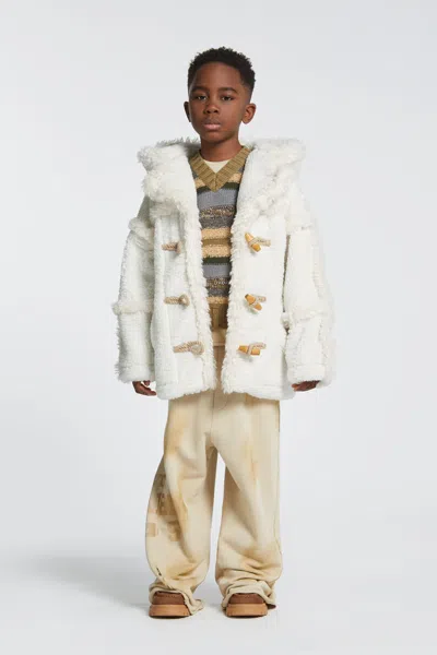 Dsquared2 Shearling-effect Duffle Jacket In White