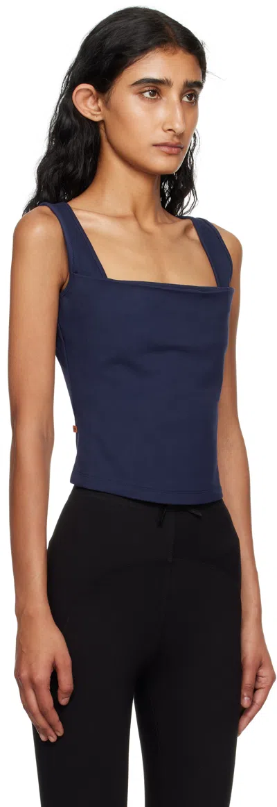 Miaou Navy Luna Tank Top In Blue