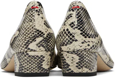 Aeyde Helia 35 Python-effect Leather Pumps In White