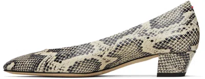 Aeyde Helia 35 Python-effect Leather Pumps In White