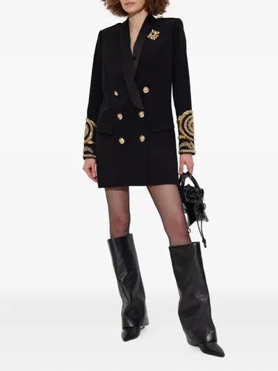 Balmain Embellished Double-breasted Dress In Black