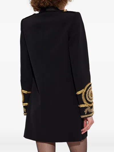 Balmain Embellished Double-breasted Dress In Black