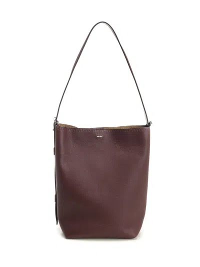 Max Mara Archetipo 1 S V2 Archetipo Bucket Bag In Grainy Leather Shoulder Bags Bordeaux