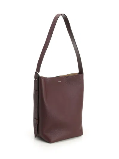 Max Mara Archetipo 1 S V2 Archetipo Bucket Bag In Grainy Leather Shoulder Bags Bordeaux