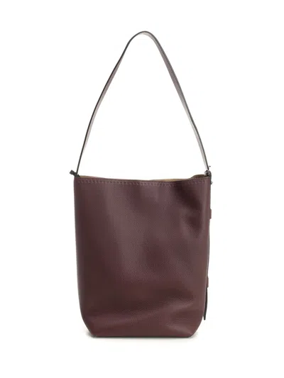 Max Mara Archetipo 1 S V2 Archetipo Bucket Bag In Grainy Leather Shoulder Bags Bordeaux