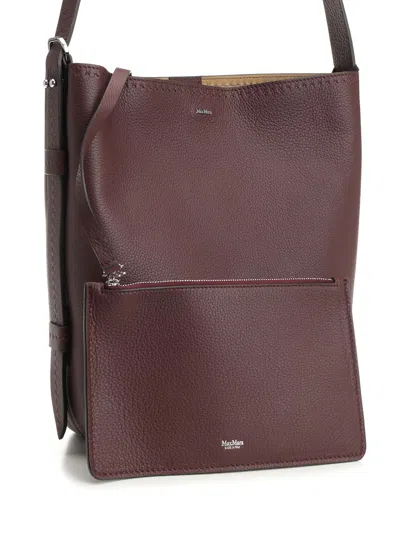 Max Mara Archetipo 1 S V2 Archetipo Bucket Bag In Grainy Leather Shoulder Bags Bordeaux