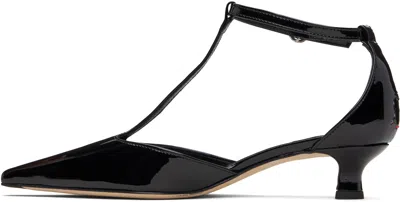 Aeyde Liz Patent Leather T-strap Pumps In Black