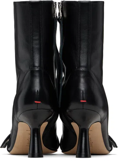 Aeyde 75mm Buckle-detail Pointed-toe Boots In Gray