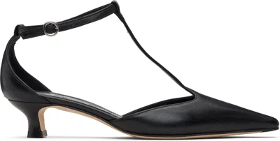Aeyde Liz Patent Leather T-strap Pumps In Black