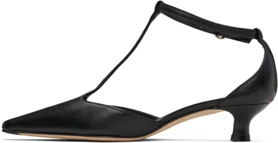 Aeyde Liz Patent Leather T-strap Pumps In Black