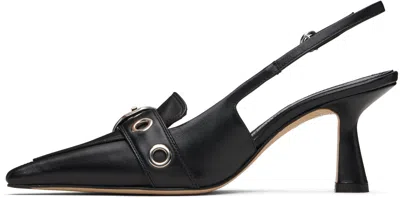 Aeyde Tara Eyelet High Heel Sandals In Black