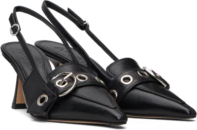 Aeyde Tara Eyelet High Heel Sandals In Black