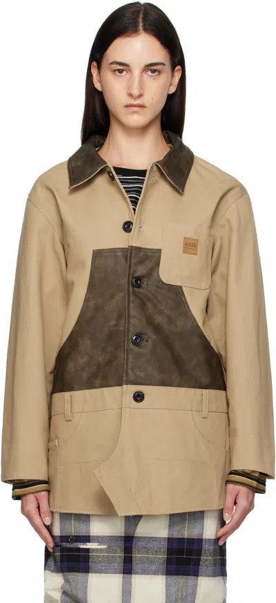Andersson Bell Beige Carpenter Shorts Inserted Coat In Brown