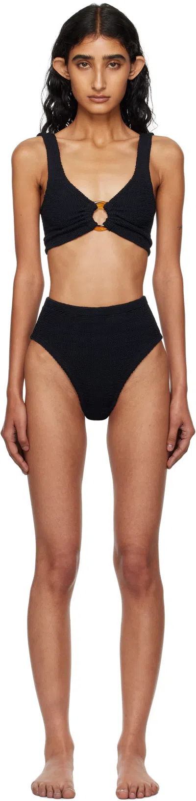 Hunza G Nadine Seersucker Bikini In Blue