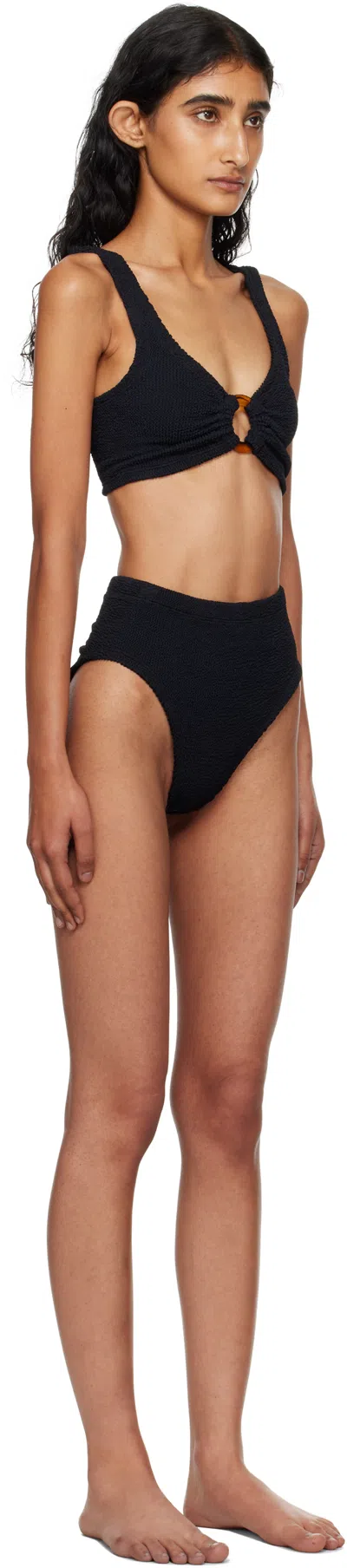 Hunza G Nadine Seersucker Bikini In Blue