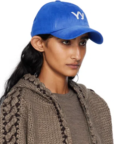 Open Yy Logo Cotton Cap In Blue