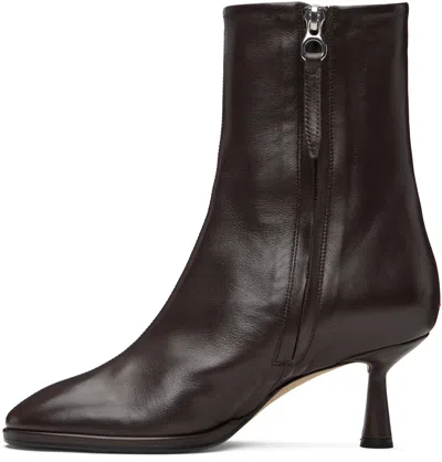 Aeyde 65mm Dorothy Leather Ankle Boots In Brown