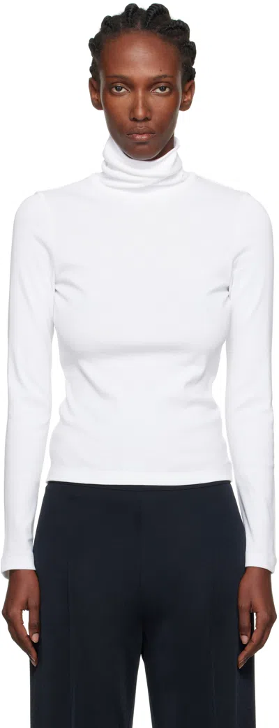 Flore Flore Dinah Cotton Turtleneck Top In White