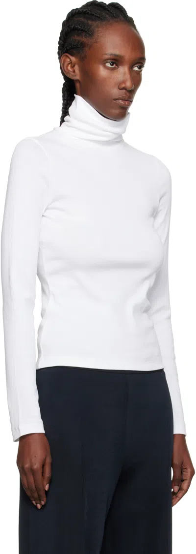 Flore Flore Dinah Cotton Turtleneck Top In White