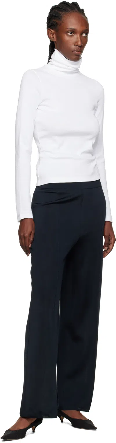 Flore Flore Dinah Cotton Turtleneck Top In White