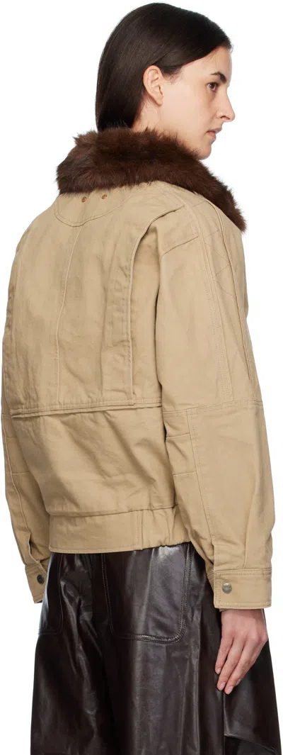 Andersson Bell Beige Ortega Washed Cotton Jacket In Neutral