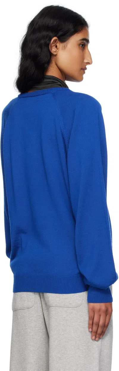 Open Yy Car Pattern Knitted Sweater In Blue