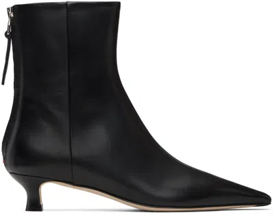 Aeyde Elina 55 Leather Ankle Boots In Black