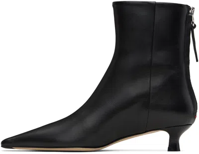 Aeyde Elina 55 Leather Ankle Boots In Black