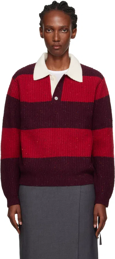 Dunst Striped Polo-neck Sweater In Multi