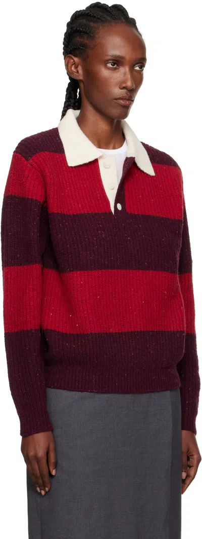 Dunst Striped Polo-neck Sweater In Multi