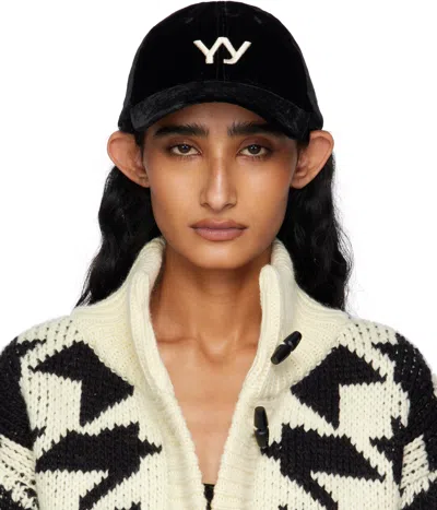 Open Yy Logo-detail Baseball Cap In Black