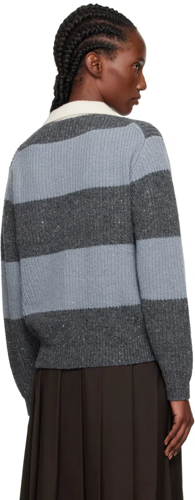 Dunst Striped Polo Knitwear In Blue