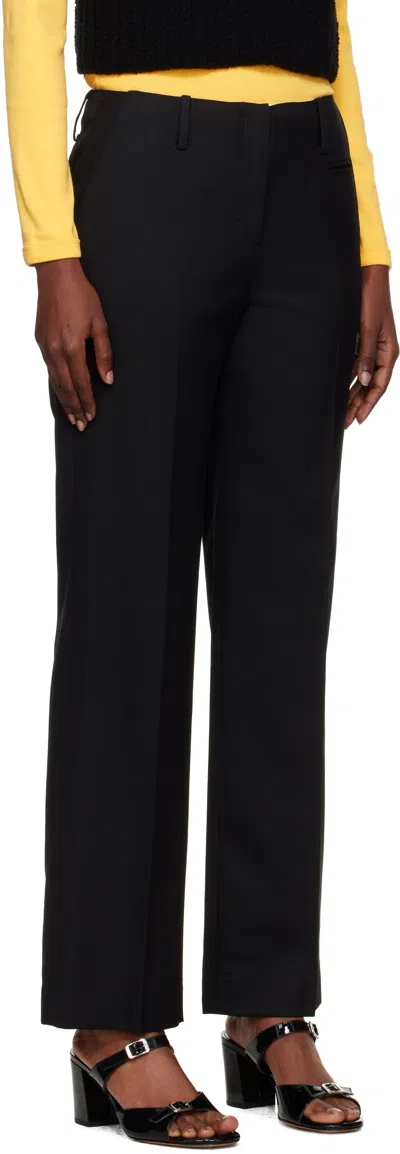 Nothing Written Black Low-rise Tailored Wool Trousers In Black