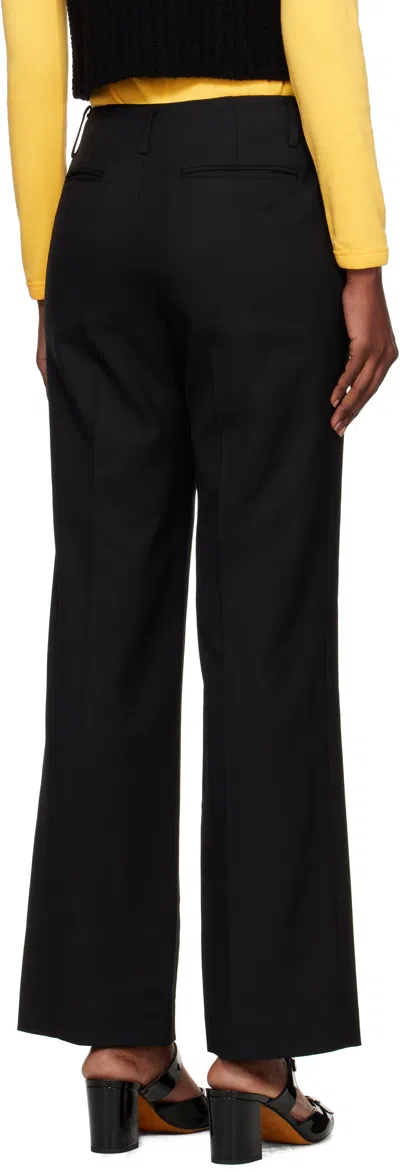 Nothing Written Black Low-rise Tailored Wool Trousers In Black