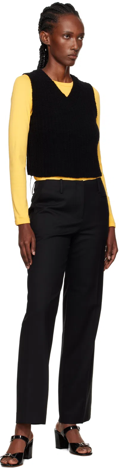 Nothing Written Black Low-rise Tailored Wool Trousers In Black