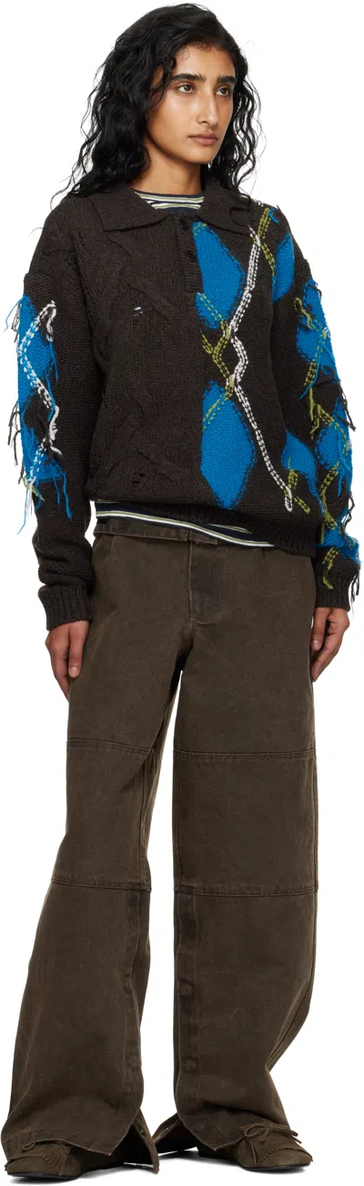 Andersson Bell Brown Folded Work Trousers In Brown