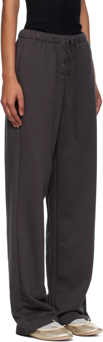 Open Yy Lace-up Drawstring Track Pants In Gray