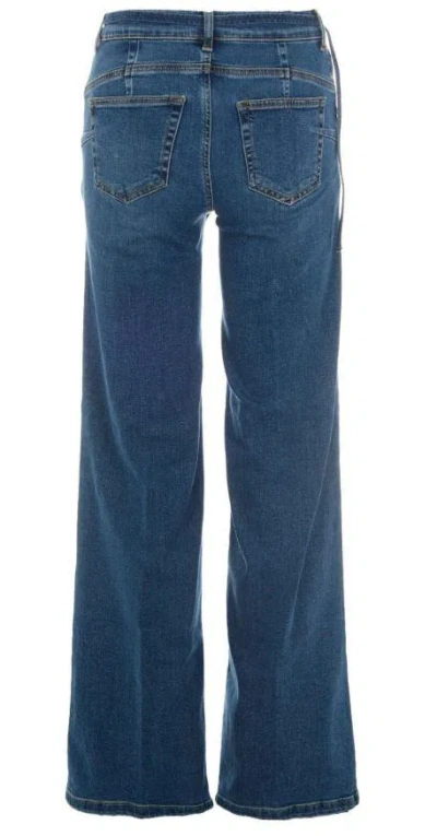 Liu •jo Liu Jo Wide-leg Jeans With Belt Detail And Gold-tone Hardware In Blue
