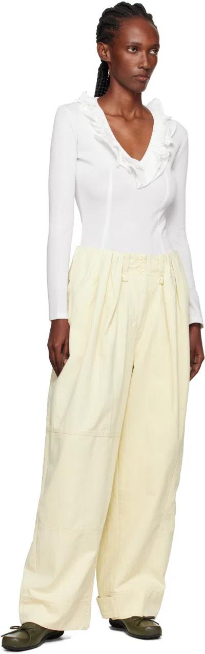 Open Yy Full Gather Pants In Yellow