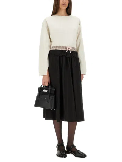 Maison Margiela Women Shirt With Printed Logo In Gray