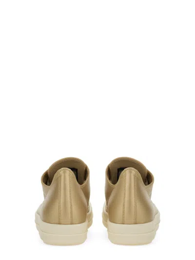 Rick Owens Lamb Leather Low-top Sneakers With Calf Leather Toe Cap In Multi