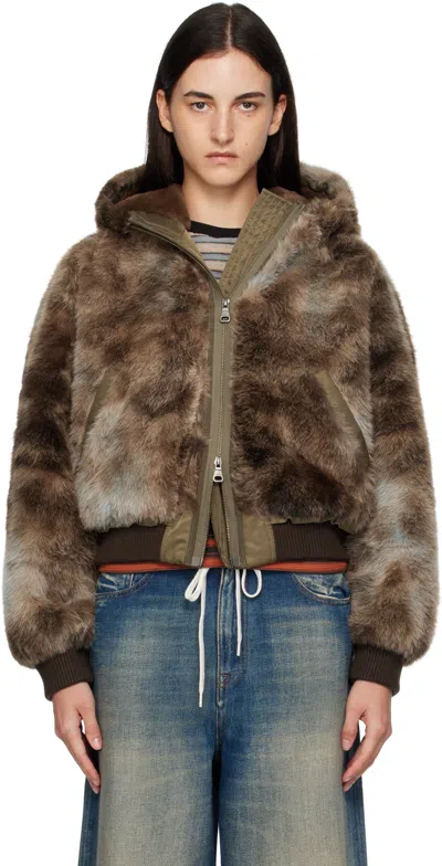 Andersson Bell Vanessa Faux-fur Jacket In Brown