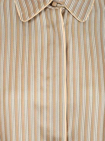 Max Mara Brama Striped Twill Silk Cropped Shirt Shirts Multicolor In Gray