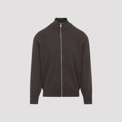 Brunello Cucinelli Full Zip Cashmere Cardigan In Brown