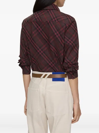 Burberry Check-pattern Cotton Shirt In Red