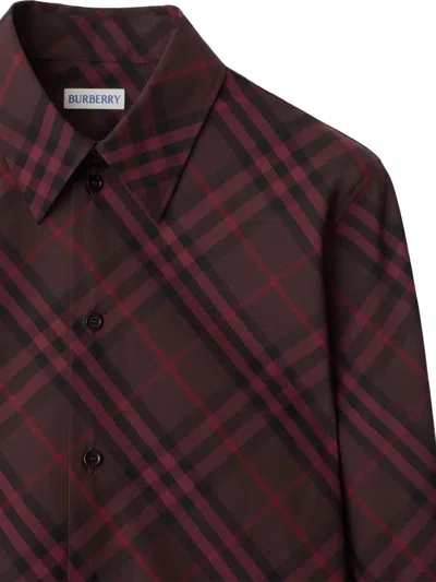 Burberry Check-pattern Cotton Shirt In Red