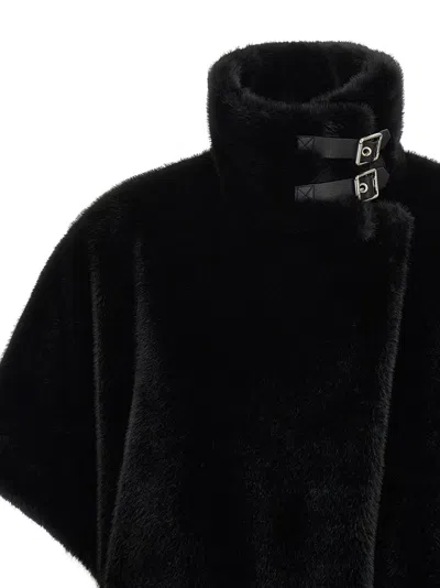 Pinko Comodino Cappa Similpelliccia In Black