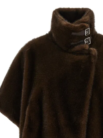Pinko Comodino Cappa Eco Fur In Brown